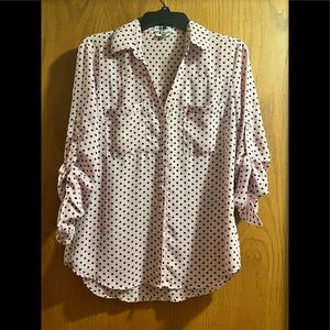Express Portofino pink polka dot top, size M, gently used